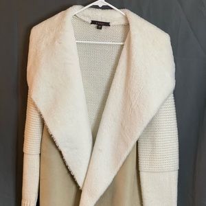 Partial Suede with Fur Winter Coat